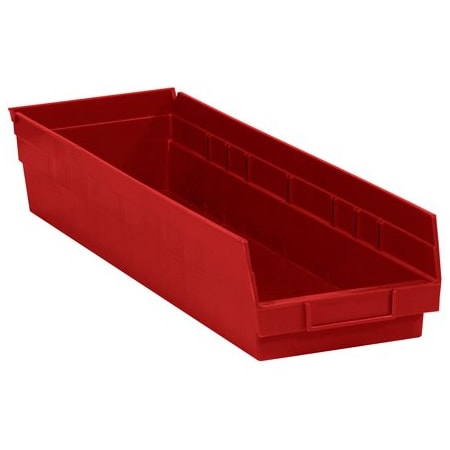 Bsc Preferred 23 5/8 x 6 5/8 x 4'' Red Plastic Shelf Bin Boxes, 8PK BUY00012453